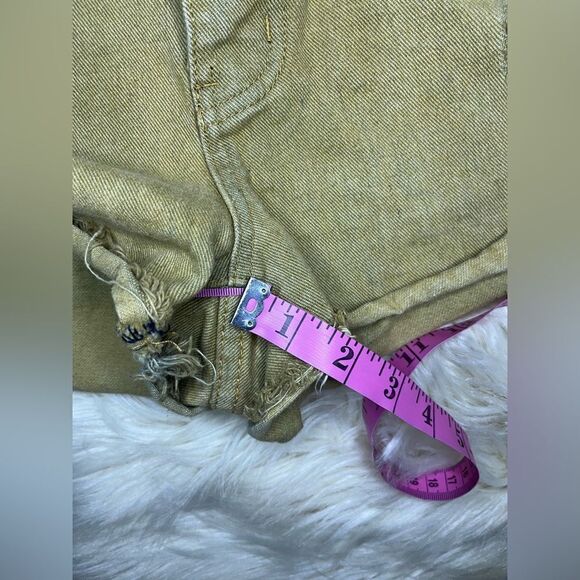 One Teaspoon olive green distressed Aztec striped side denim shorts sz 8/26 - Picture 9 of 9